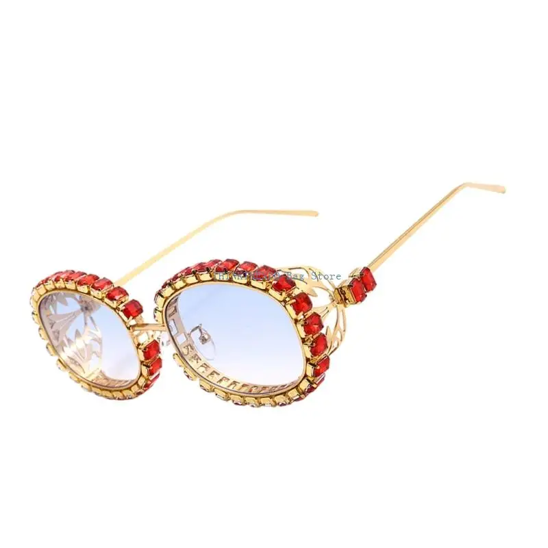 340D Steam Punk Sunglasses Rhinestones Frame Lenses UV400 Blocking Women Eyewears