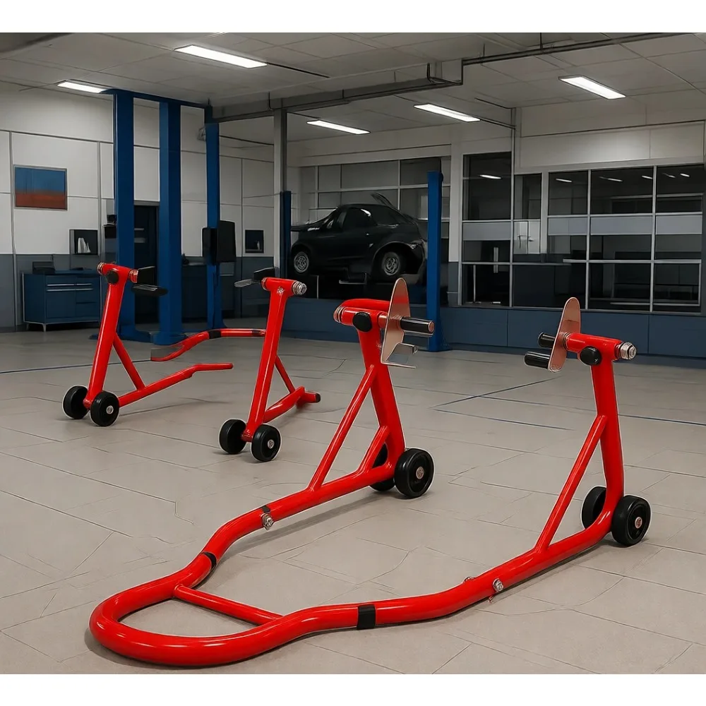 

Универсальная усиленная подставка для мотоцикла (передняя и задняя) с грузоподъемностью 900 фунтов, регулируемыми шпулями и адаптерами-зажимами