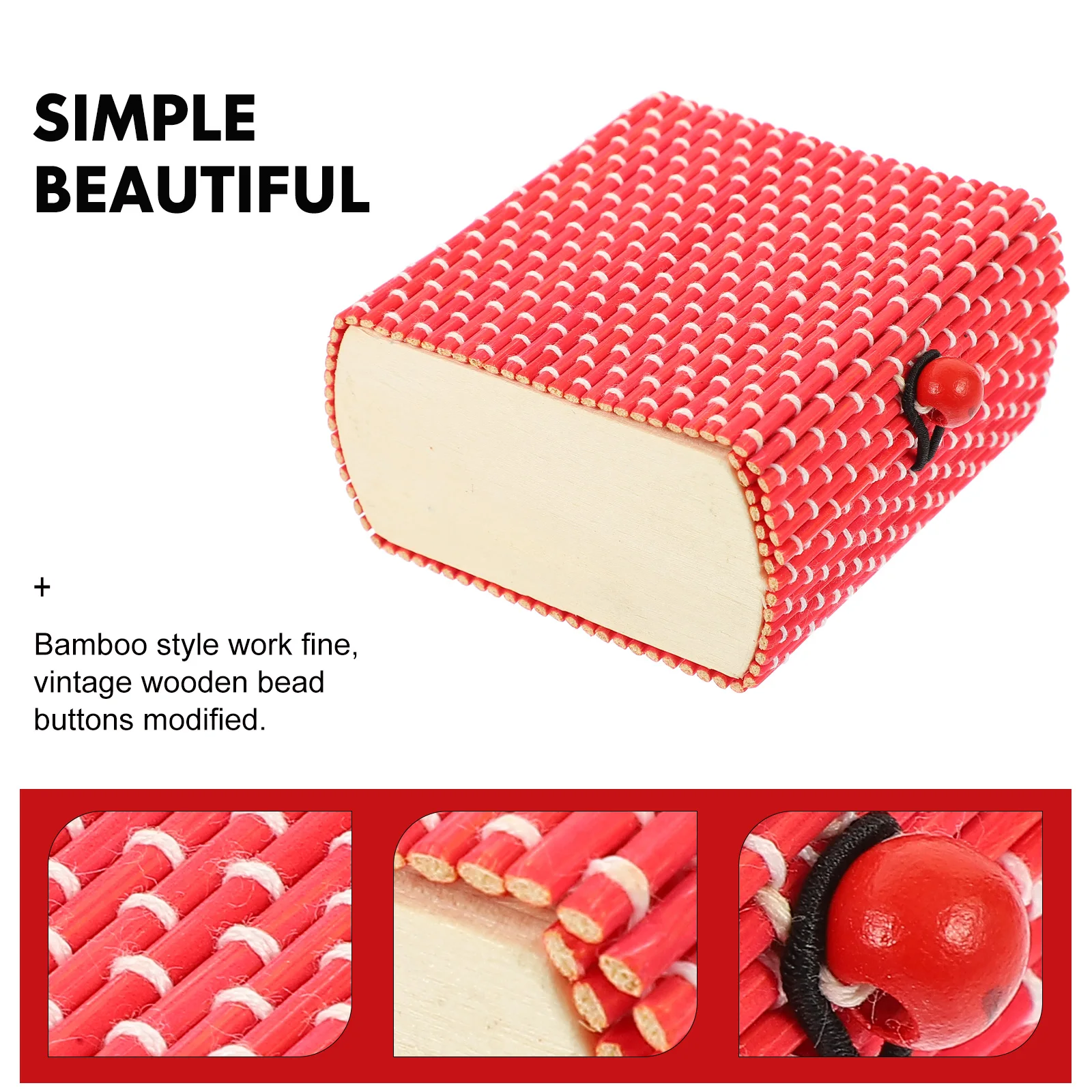 

6 Pcs Bamboo Curtain Soap Box Earring Storage Treasure Boxes Small Jewelry Chest Miniature