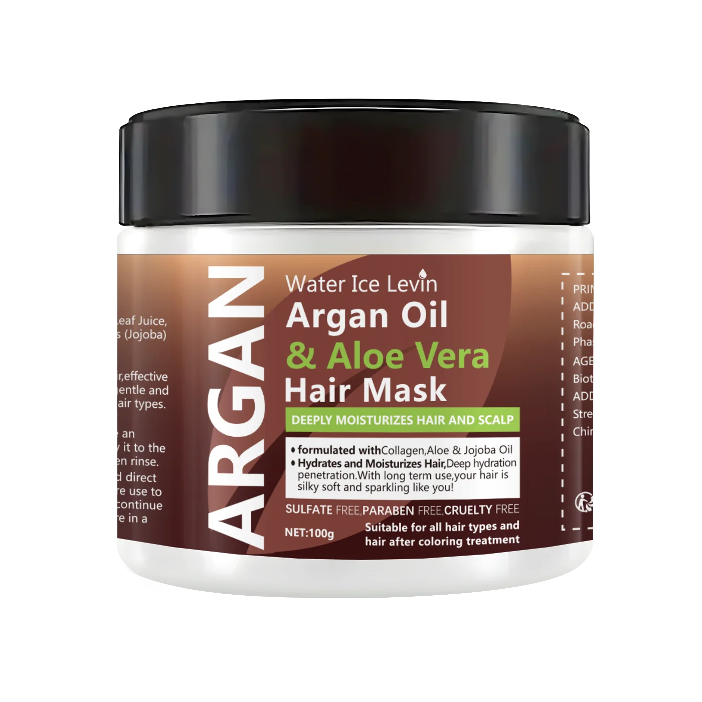 Huile d'argan-Masque capillaire e Vera pour les touristes, contrôle de l'huile, hydratant, revitalis