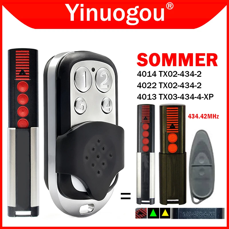 

SOMMER TX03-434-4-XP Garage Door Remote Control 434.42MHz Replacement Transmitter Garage Command Door Opener TX03 434 4 Keychain