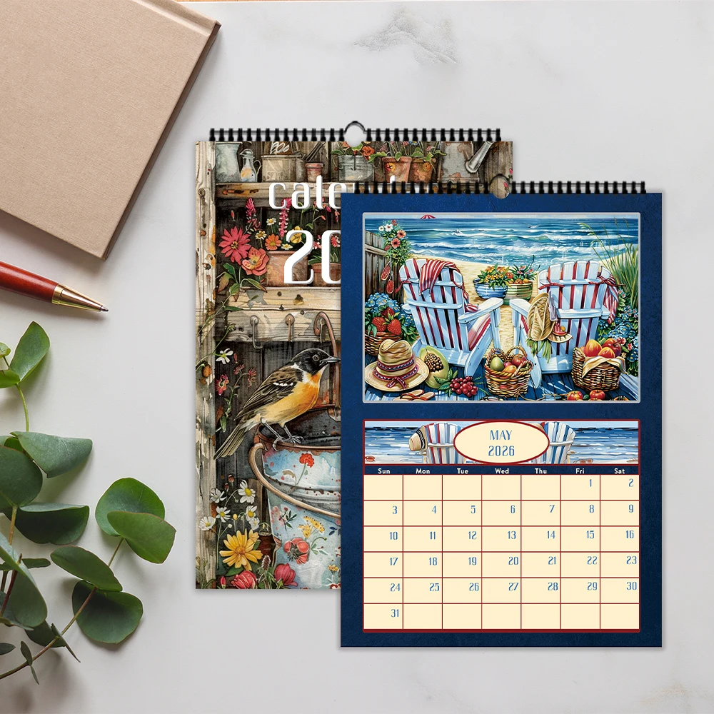 

1 шт., календарь на 2026 года, настенный календарь серии «Лечебная сказка», 12 разных дизайнов, настенный календарь, день рождения, рождественский подарок