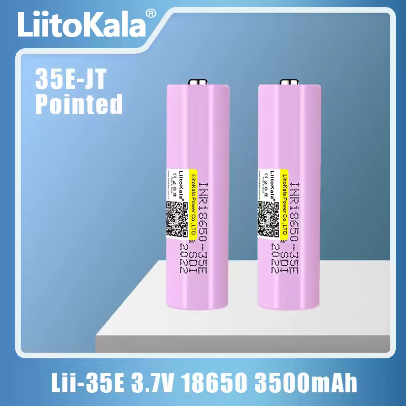 LiitoKala INR18650 35E Pointed 3.7V 18650 3500mAh Lithium Rechargeable Battery 25A Discharge Electrical Tools Flashlight Battery Похожие на AliExpress