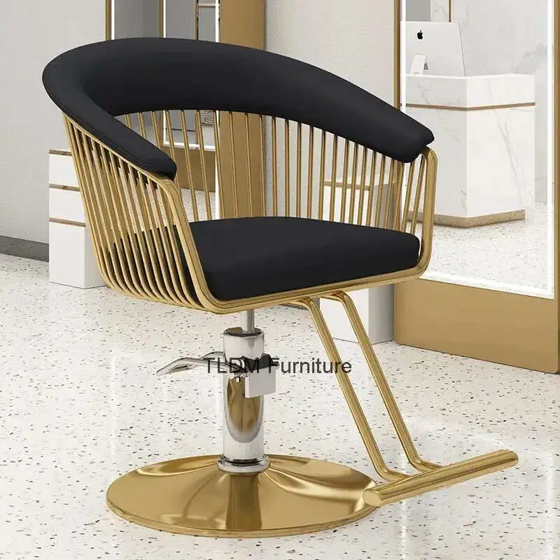 

Design Barbershop Salon Gold Swivel Barber Chairs Luxury Comfort Barber Chair Beauty Hairdressing Commercial Furniture