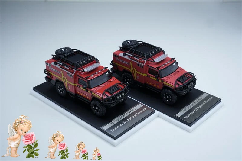 

MK Miniature 1:64 Hummer H2 Amblance Emergency Limited888 Alloy Vehicle Collectible Car Model