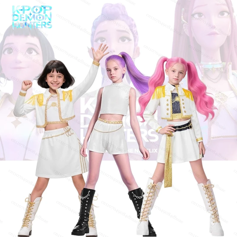 

Womens Girls Kpops Demon Hunters Cosplay Costume Halloween Party K Pop Cosplay Outfits for Carnival Halloween Cosplay Costume