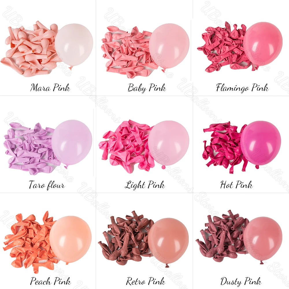 10/20/30Pcs Różowe Balony Urodzinowe 5/10/12inch Hot Pink Maca Candy Jasnoróżowy Balon Lateksowy na Urodziny Ślub Baby Shower Dec