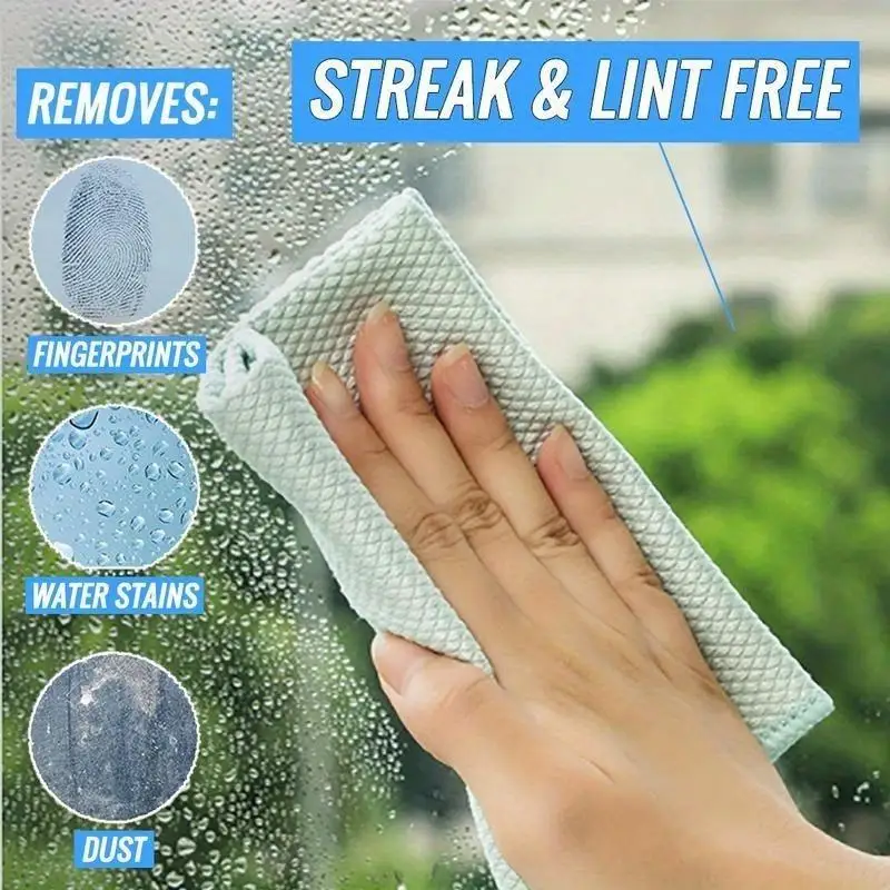 10pcs magic cleaning cloths-fish scale glass wiping cloth,car window mirror cleaning cloth-non marking and reusable
