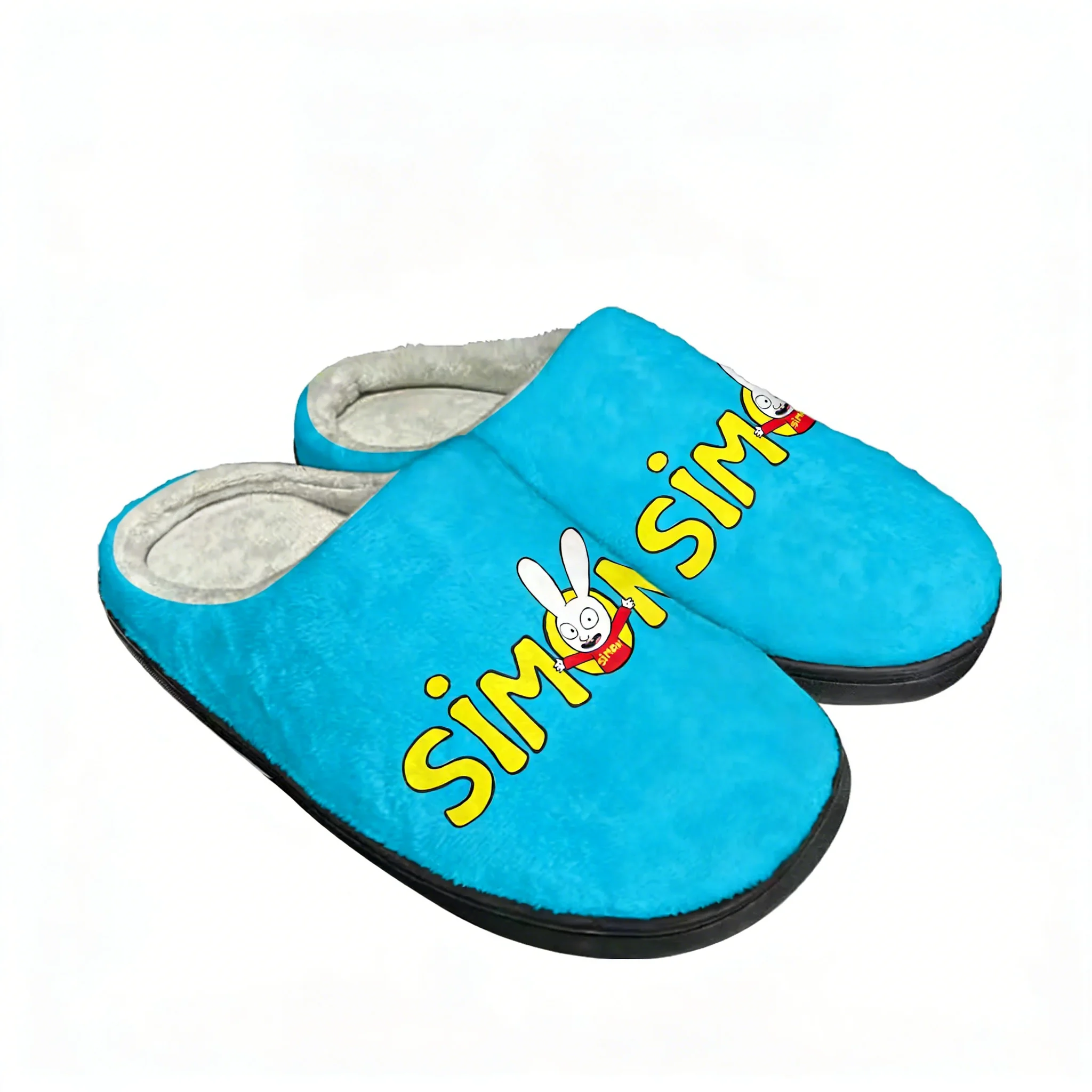 

Simon Logo Pattern Bunny Cartoon Home Cotton Slippers Mens Women Lightweight Plush Bedroom High Quality Customized DIY Shoe Gift