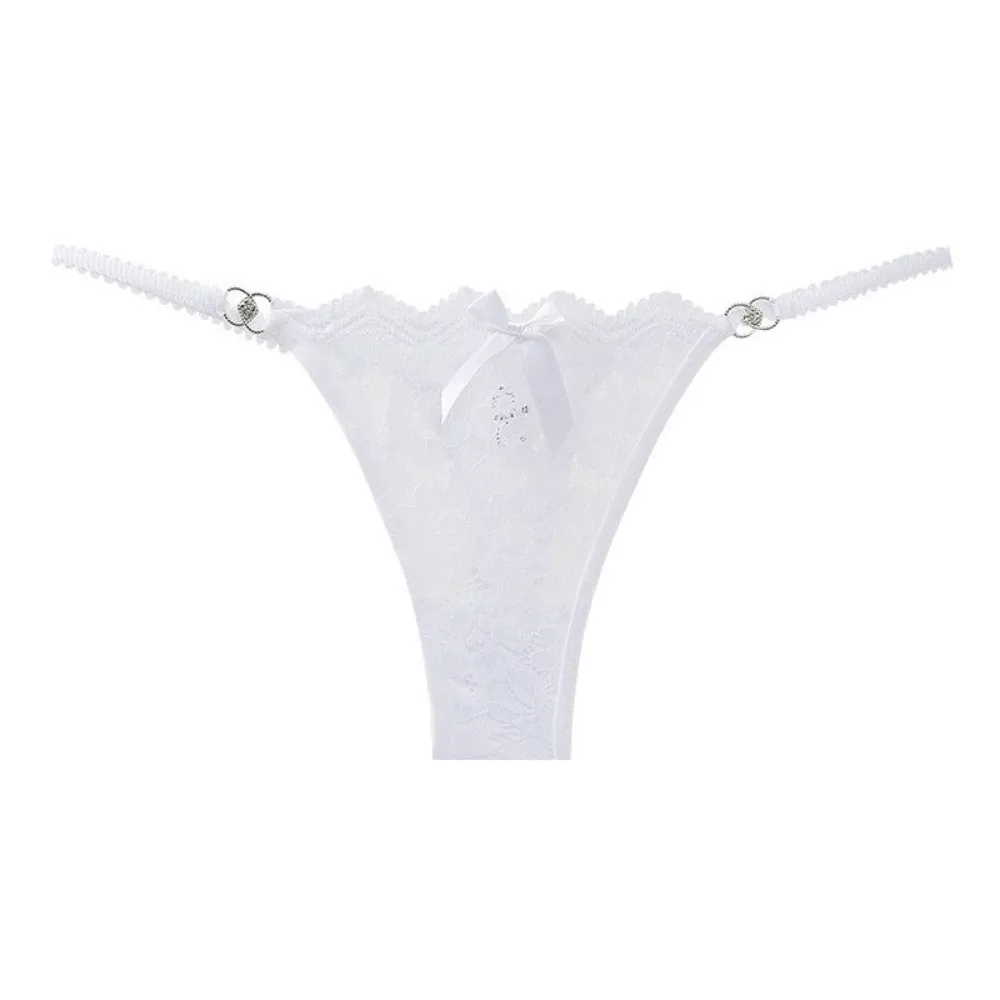 

Breathable Solid Color Sexy Lace Thong Cotton Crotch Low Waist Traceless Panties Underwear G-String Seamless Briefs Daily