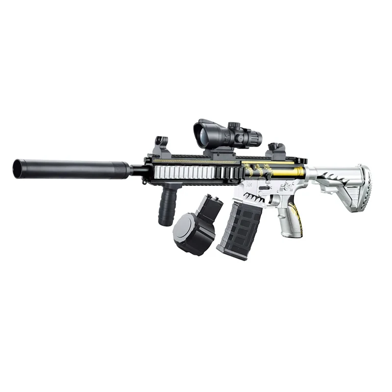 M416 modo pull-up manual clássico com gel elástico que pode lançar bola de gel arma de brinquedo menino brinquedo ao ar livre presente de feriado natal