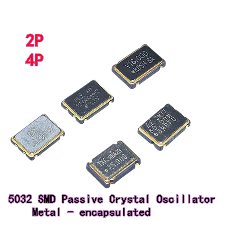 10 pz 5032 SMD Passivo Oscillatore A Cristallo 4PIN Al Quarzo 8 Mhz 9.84375 Mhz 10 Mhz 24 Mhz 25 Mhz 11.0592 Mhz 12 Mhz 13.56 Mhz 16 Mhz 20 Mhz