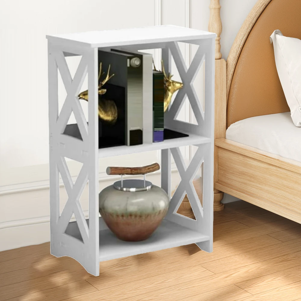 White Side Table, Small End Table With Storage Shelf, 3-Tier Nightstand Bedside 2024 Hot Sale Brand. New And High Quality