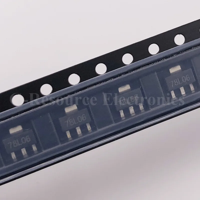 (100 قطعة) 78L06 SOT-89 CJ78L06 SMD منظم جهد ثلاثي الأطراف