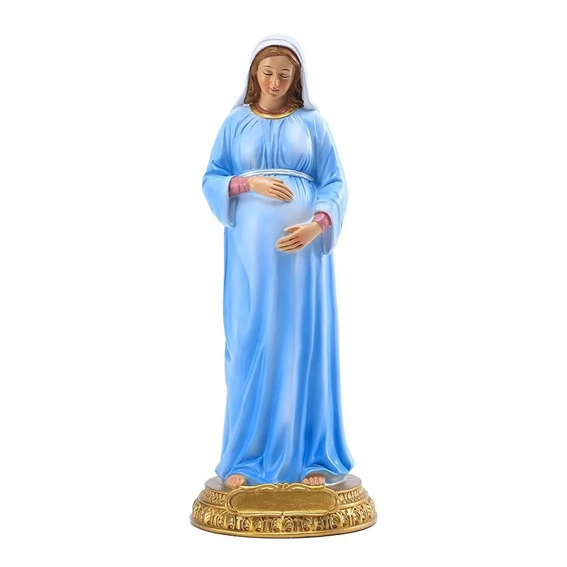Mary Mother of God Resin Figurine Statue Religious Christmas Decor Catholic Holiday Figurine Decoration Handcrafted Home Altar