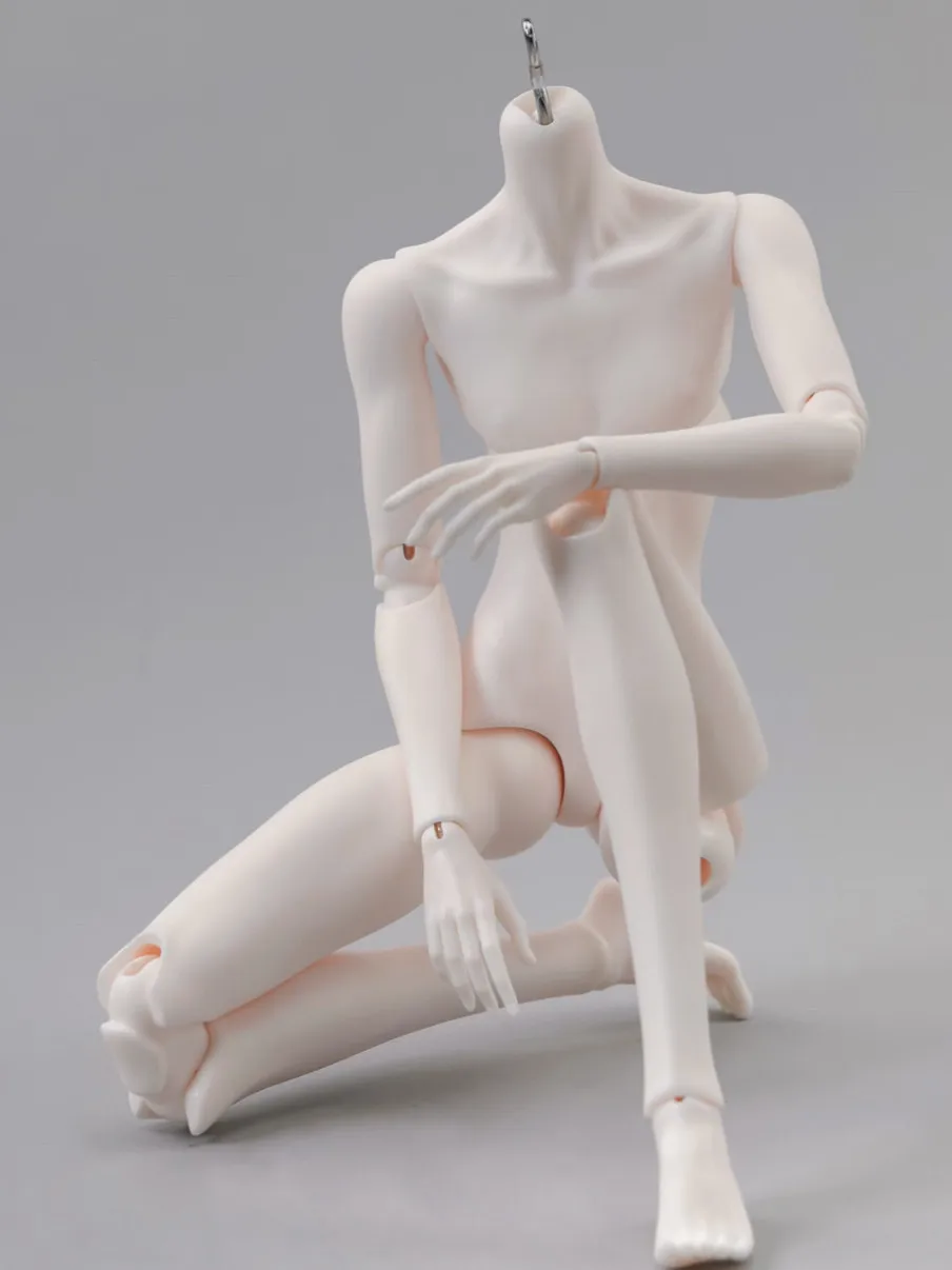 1/4 Male BJD Body 44cm Tough Resin Jointed Body Multi Skin Tone String‑Tightened Aluminum Wire Installed For 1/4 BJD Doll Head