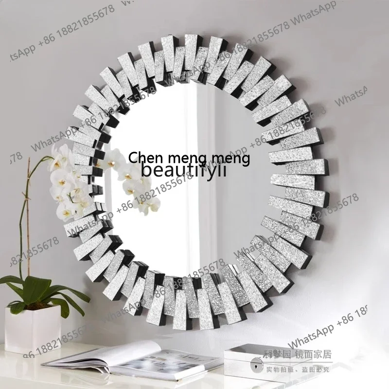 cc182European three-dimensional bathroom mirror round entrance decorative mirror wall-mounted wall-mounted washing table mirror