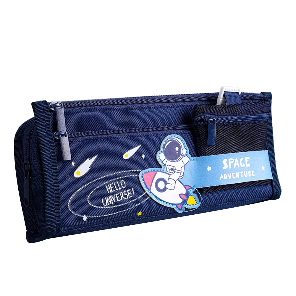 Симпатичный фотокарандаш с отделением для монет для студентов, холщовая износостойкая школьная сумка для хранения канцелярских товаров для мальчиков и девочек, вместительный подарок