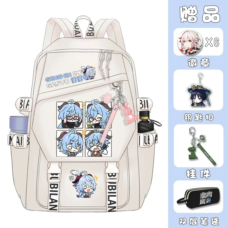 GS Impact Game Cos Nahida Raiden Shogun AlHaitham Venti Xiao Balladeer Etc. Anime Casual Simple Vertical Square Backpack