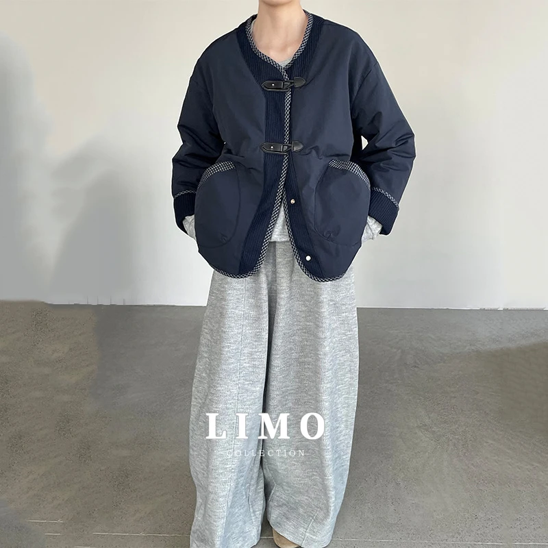 

LIMO 2025 Autumn Winter New Chinese Style Patchwork Cotton Coat Women's Fashion Casual Outdoor Jacket for Daily Streetwear
