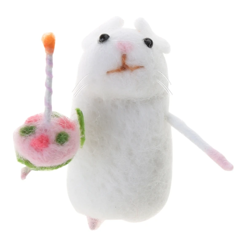 Needle Felting Mouse Figurine Statues for Halloweeen Christmas Decorations 6XDD