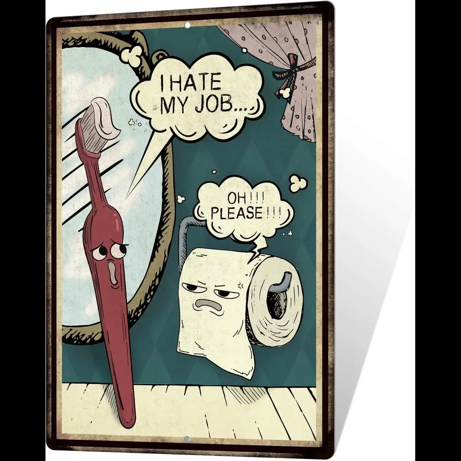 ديكور Putuo-مرحاض مضحك عتيق يقتبس علامة معدنية قصدير ، فن جدار الحمام ، ديكور فكاهي ، x بوصة #1