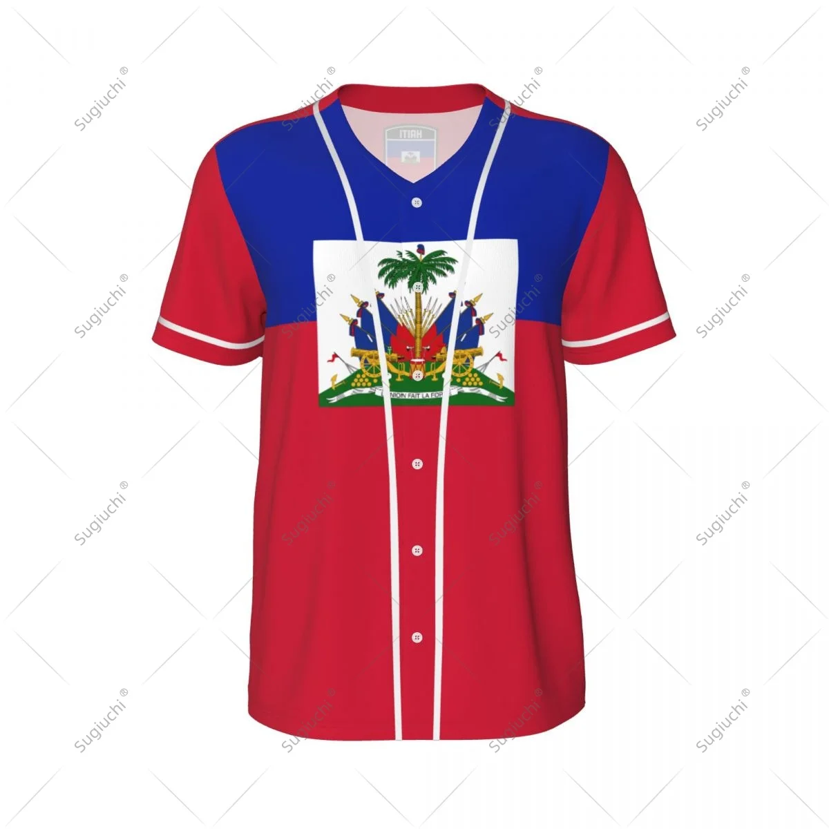 3D Printed Haiti Flag Men Baseball Jerseys Mesh Sports T-shirt Tees Custom Name Nunber