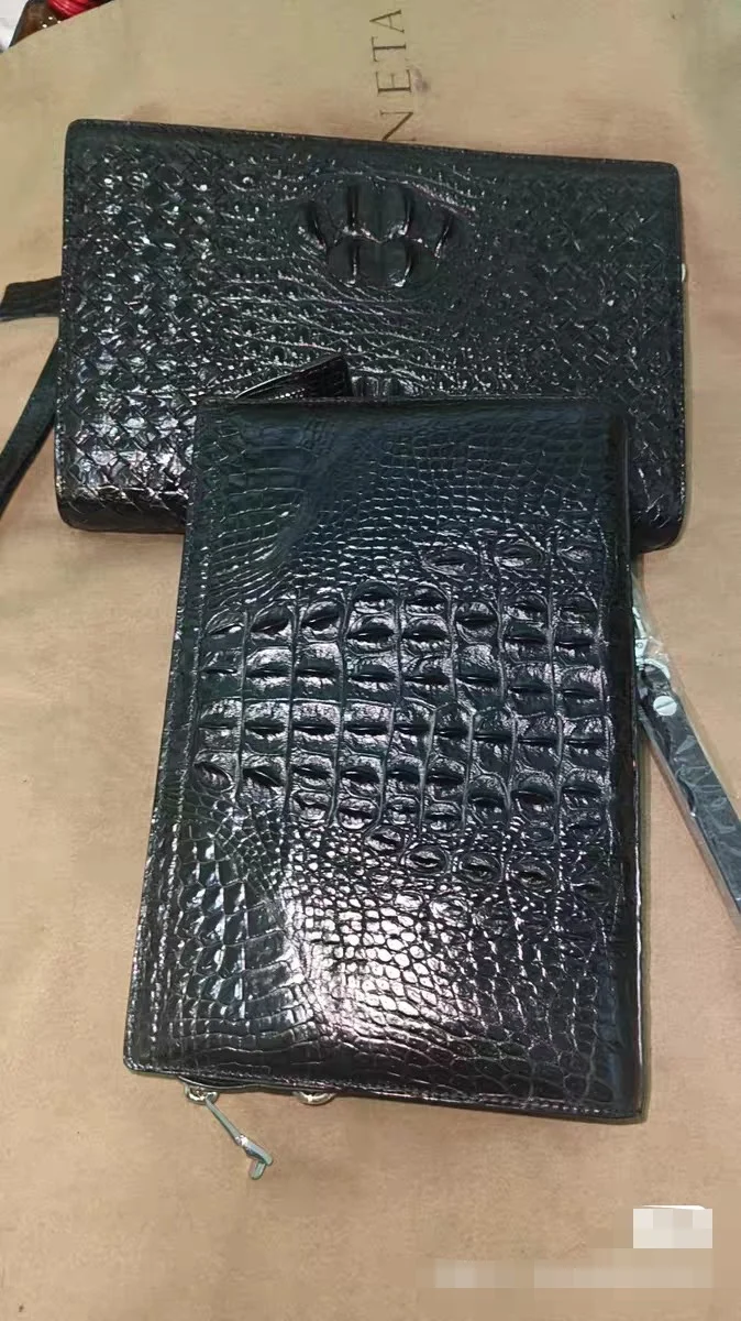 2026 New Crocodile Leather Men's Clutch Bag Business Genuine Leather Clutch Bag with Password Lock For Man Large Capacity Bag 45