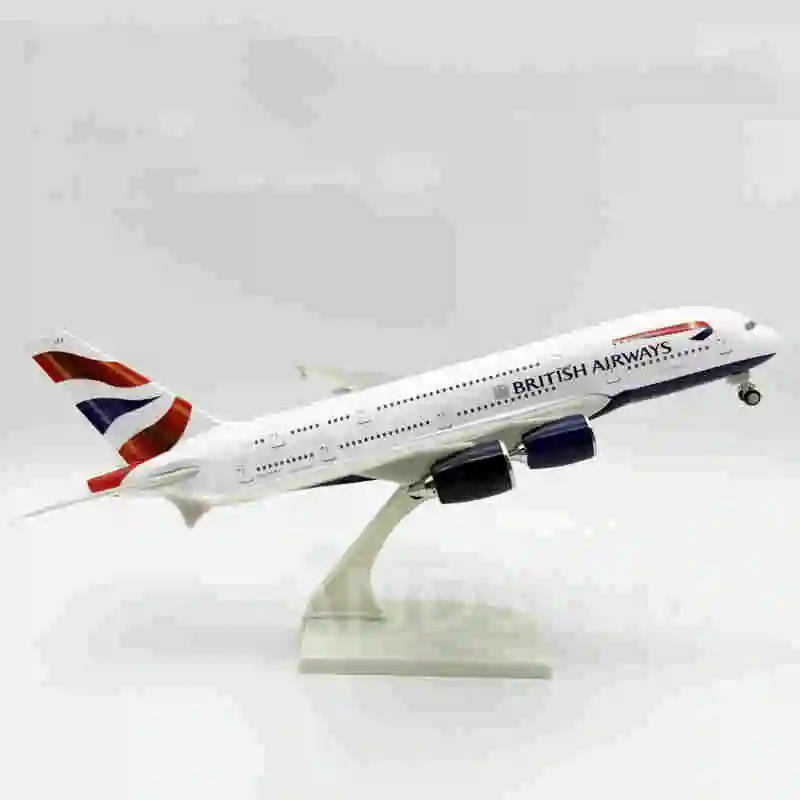 دييكاست الراتنج 30 سنتيمتر 1/240 مقياس نموذج طائرة 380 A380 الخطوط الجوية البريطانية لعبة الطائرات مع عجلة لعب الأولاد الاطفال نموذج #2