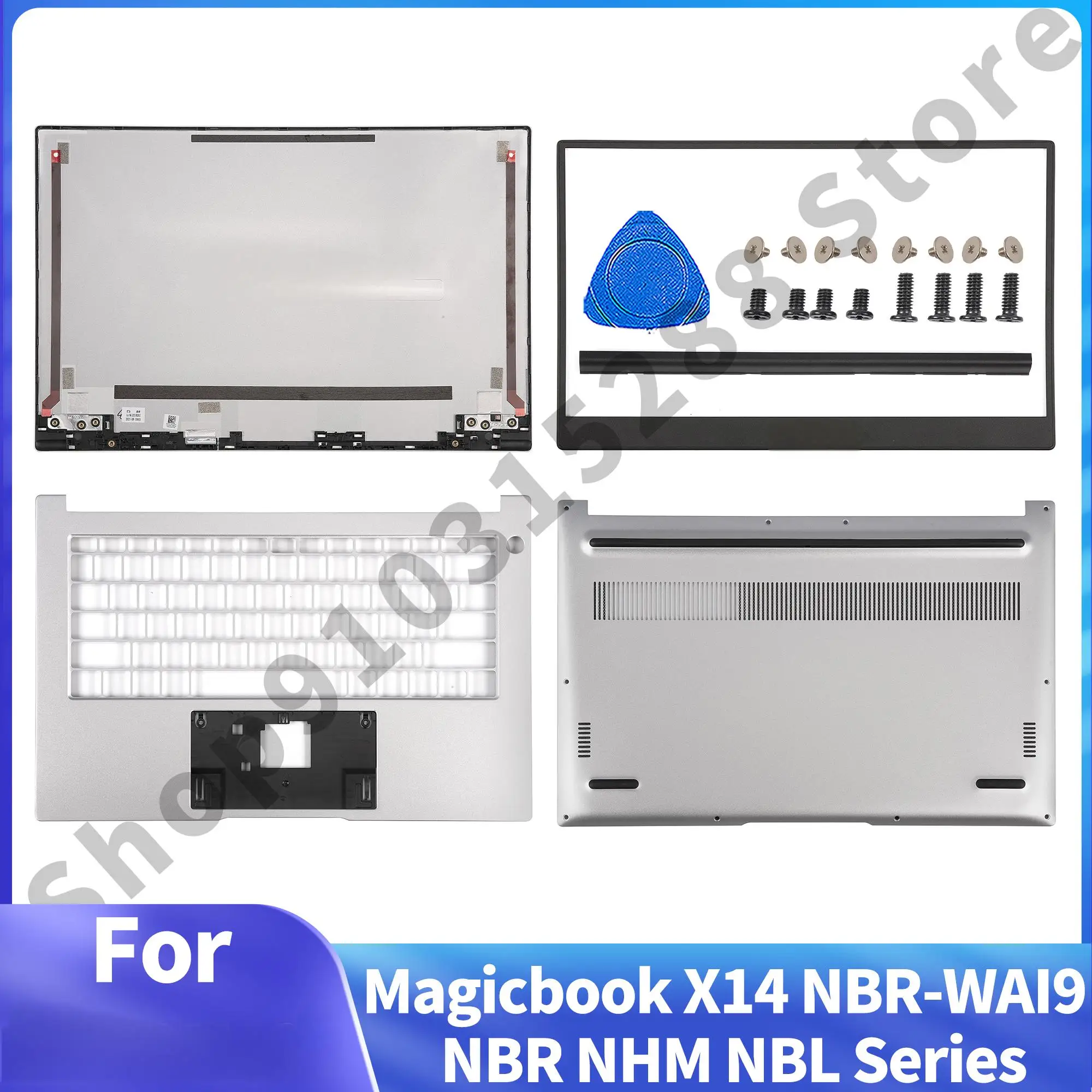 New For Honor Magicbook X14 NBR-WAI9 NBR NHM NBL Series LCD Back Cover/Front Bezel/Palmrest/Bottom/Hinges Cover Laptop Parts