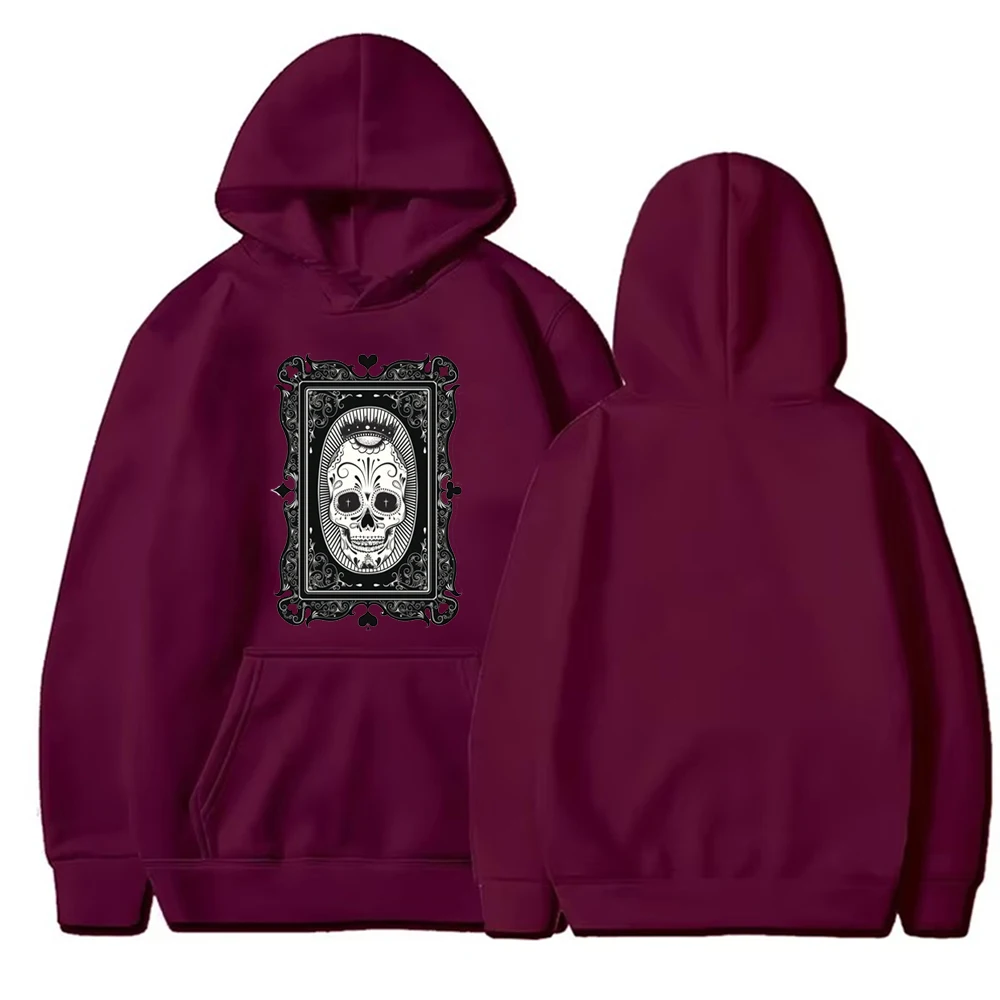 Mexican Day of The Dead Poker Face Card Cool Man and Woman The Best Gift for A Big Holiday Vintage Fashion Print Hoodie