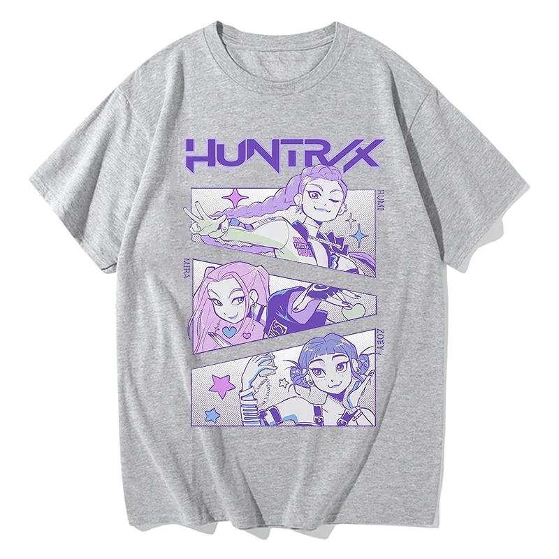 KPop Demon Hunters Huntrix Tees Summer Short Sleeve Tshirts Women Men Clothing Streetwear Unisex Graphic Print T-shirts image 5