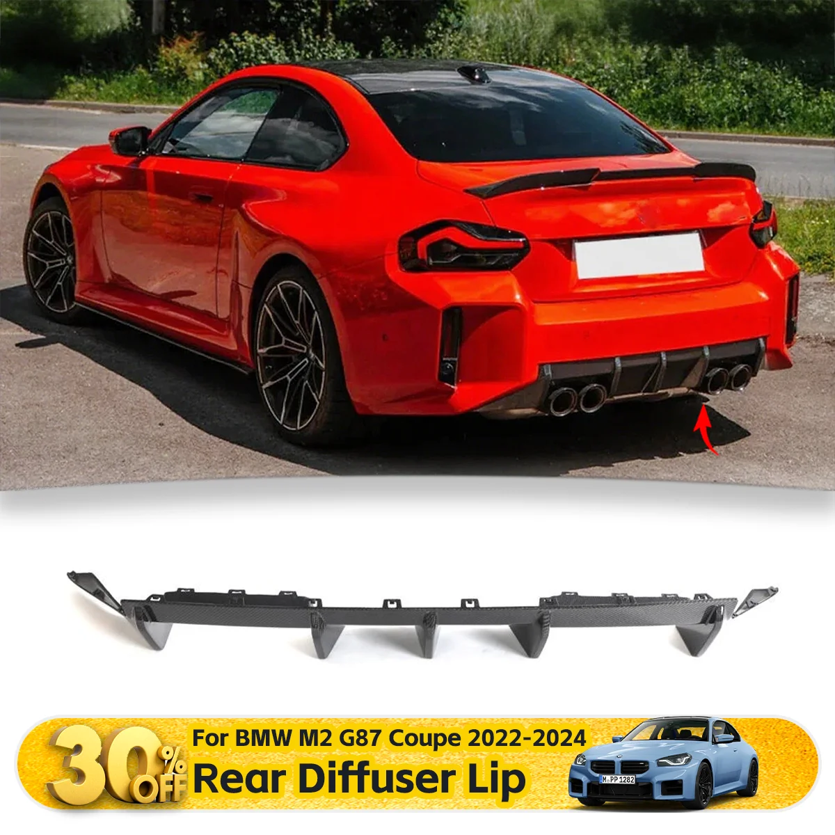 

Для BMW M2 G87 Coupe 2022-2024 настоящий карбоновый задний бампер, диффузор, спойлер, тюнинг, автомобильные аксессуары, комплекты кузова, автозапчасти