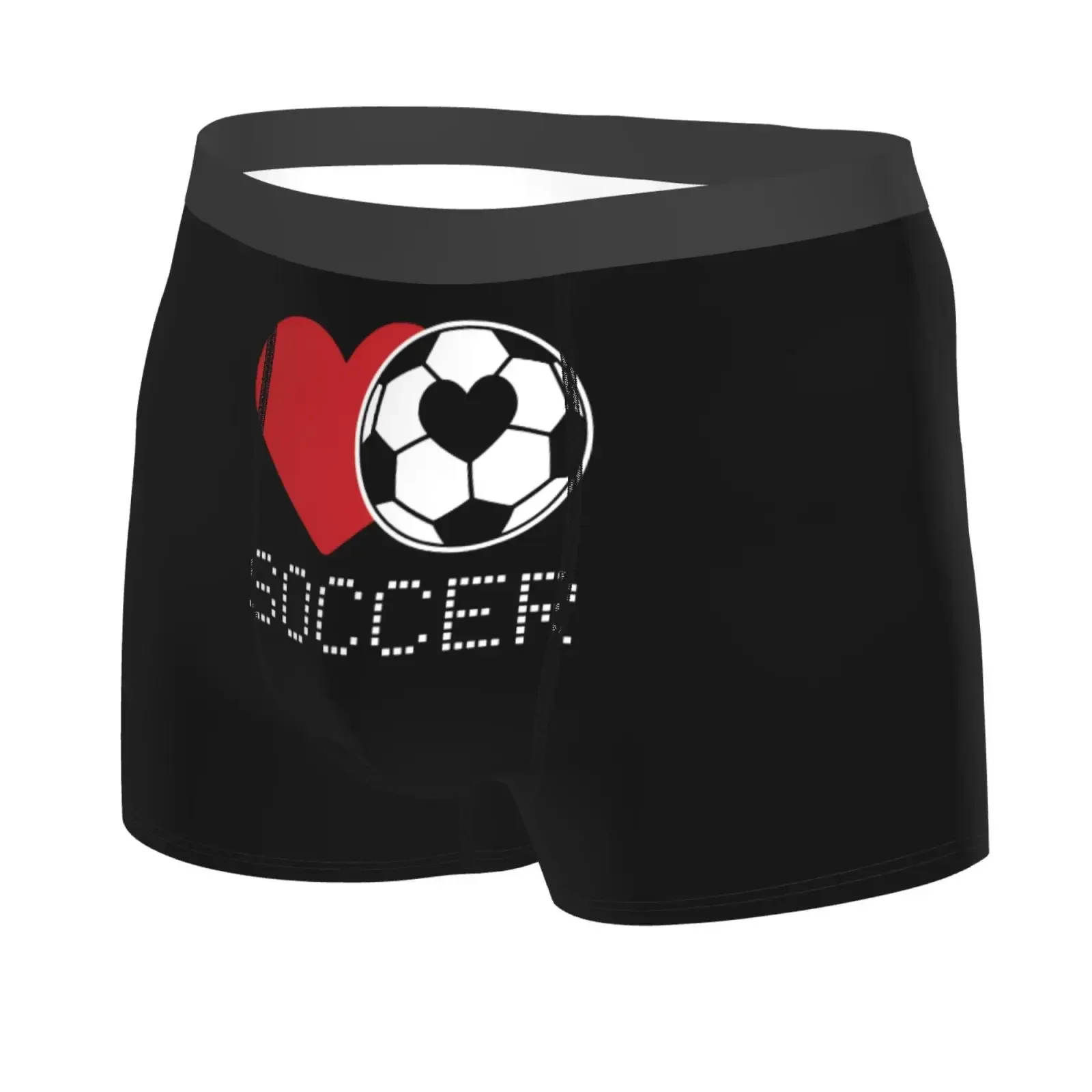 I Love Soccer Ball Print Men's Underwear Healthy Soft Comfortable High-Quality Men's Briefs Stylish Trendy Casual Sports Panties