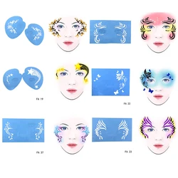 OPHIR Reusable Face Paint Stencil DIY Facial Design For Party Makeup Tools Body Painting Template Face Painting Stencil FA021922