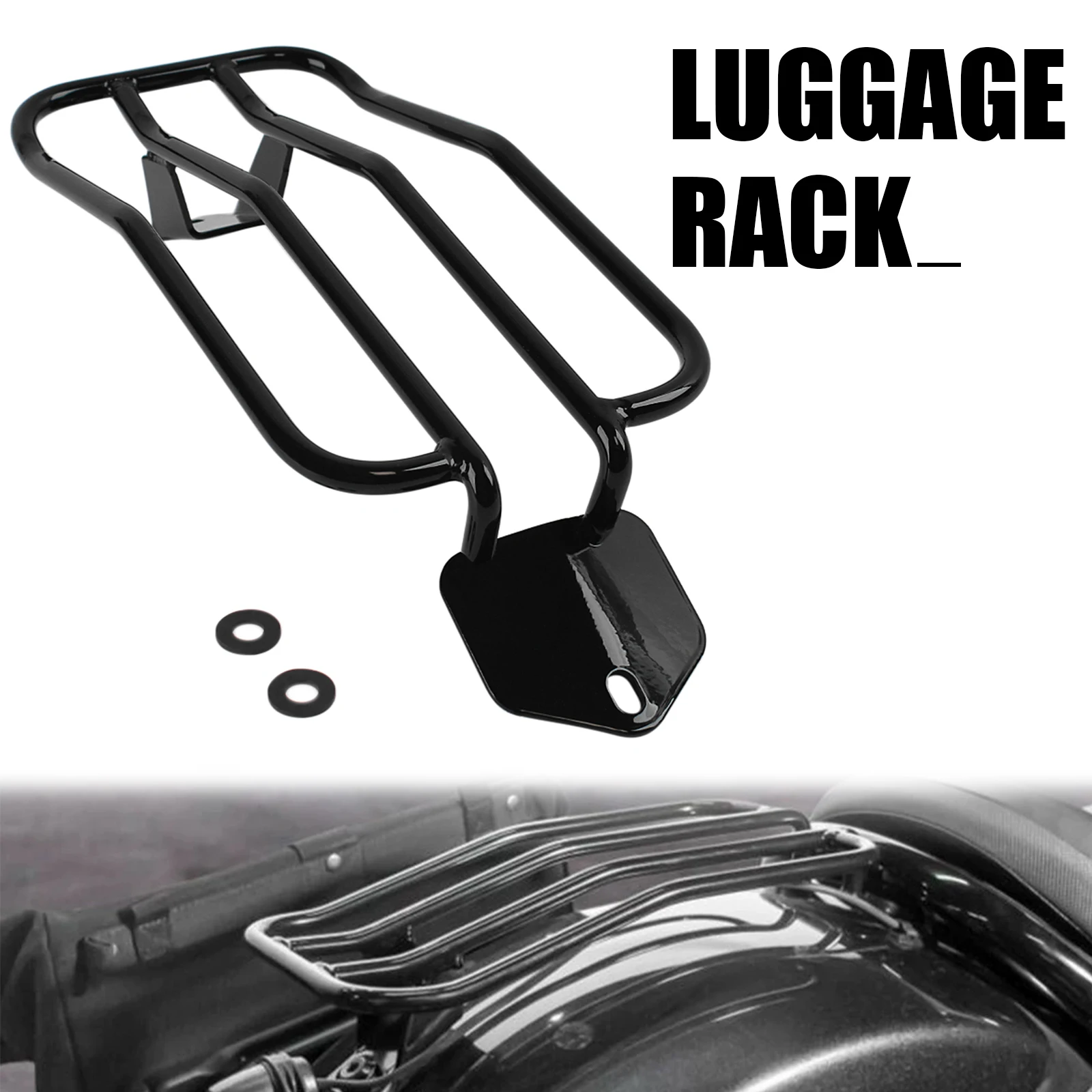 Motorcycle Black Heavy Duty Rear Luggage Rack Bracket Support Shelf For Honda Rebel 1100 / CMX1100 DCT ABS 2021-2023