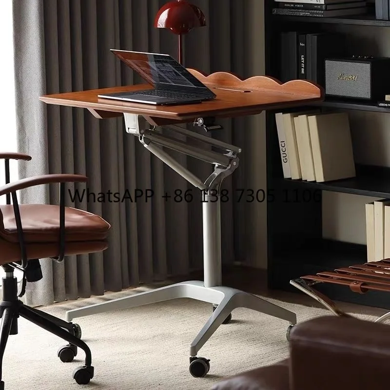 

Solid wood lifting computer desk bedroom home writing desk small notebook mobile desk bedside