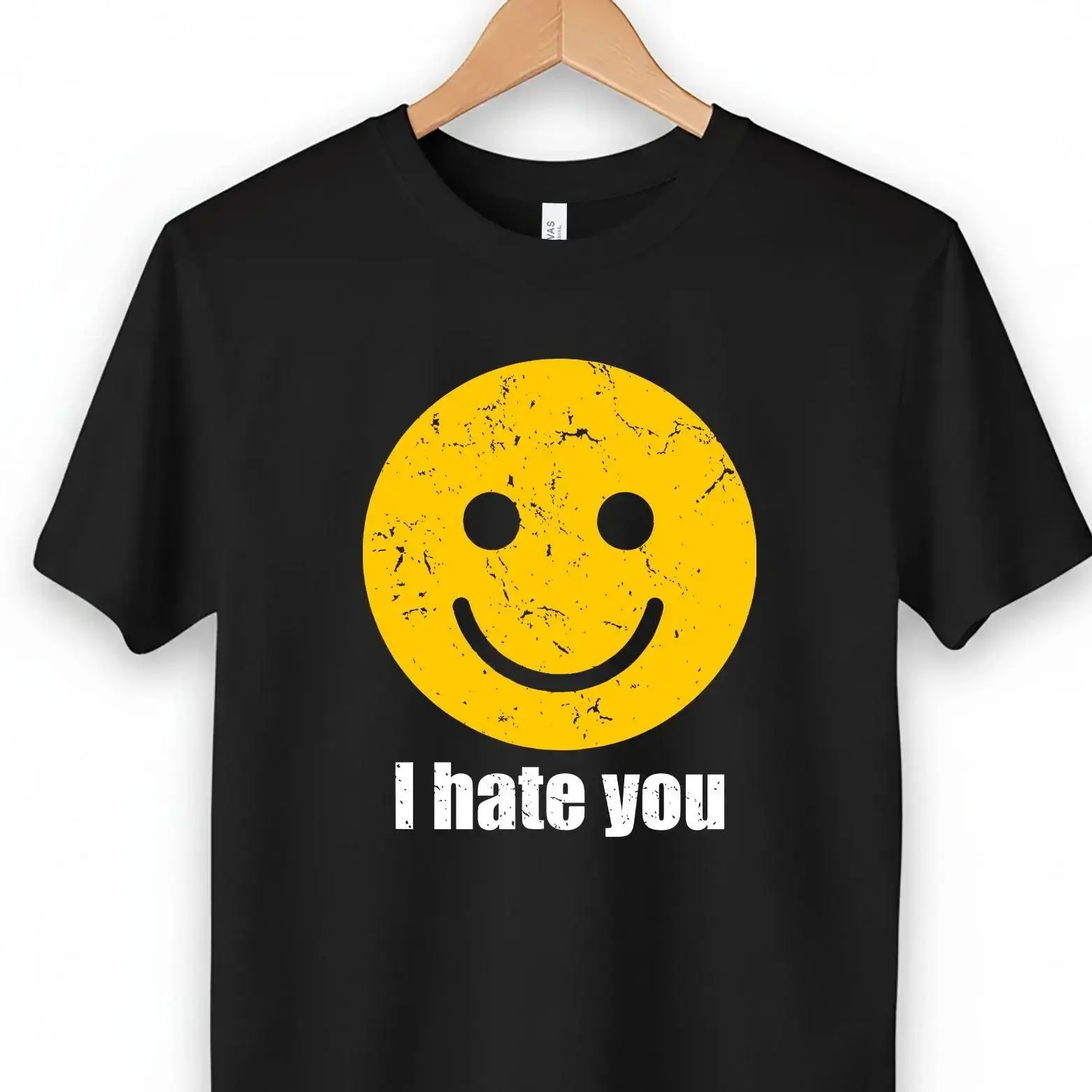 I Hate You Smiley Face T-Shirt Harry Styles T Shirt Summer New Clothing Fashion Print Short Sleeve Casual Loose T-shirt Fan Gift