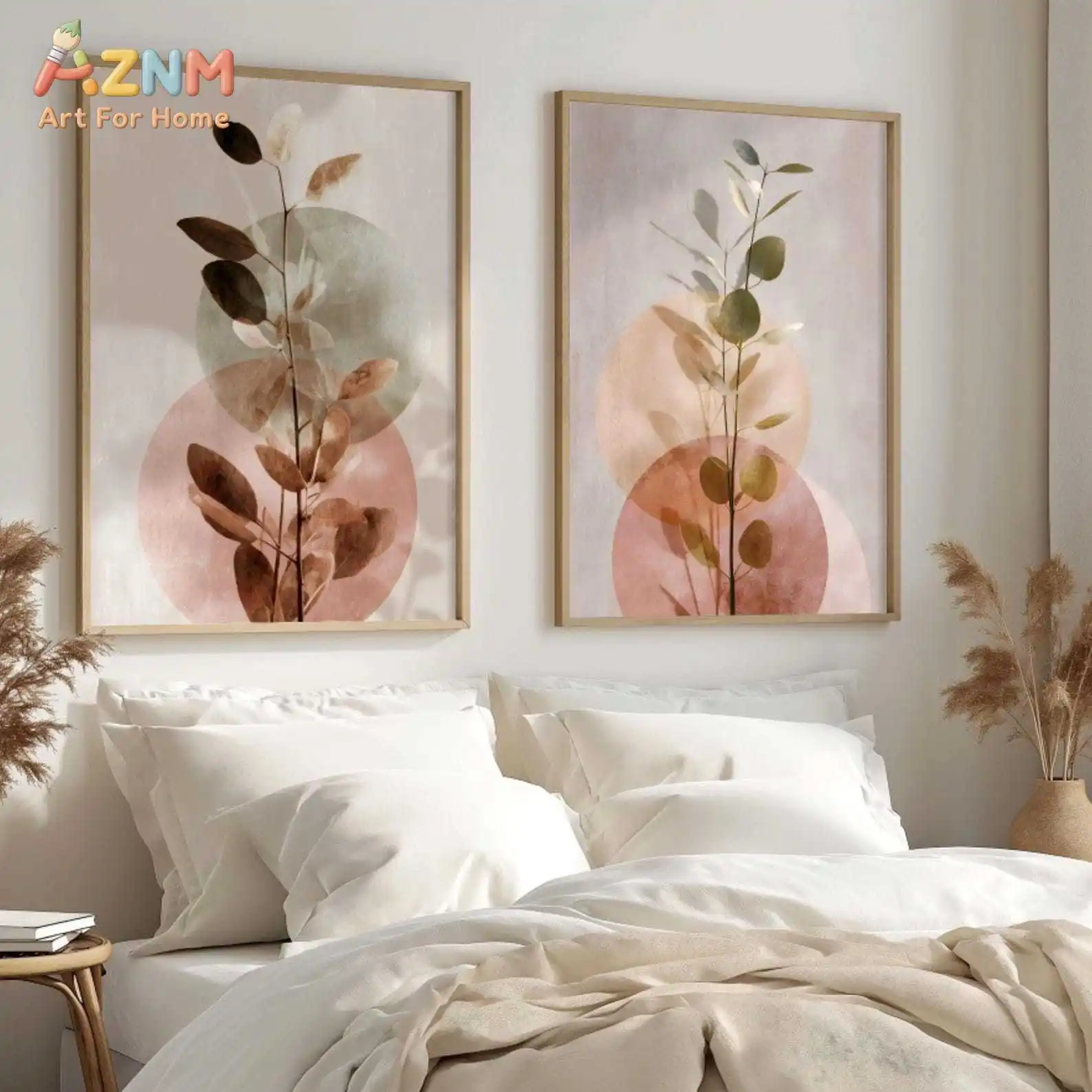 Terracotta Botanical Abstract Print, Japandi Neutral Wall Art, Sage Green Prints, Scandinavian  Neutral Above Sofa Decor