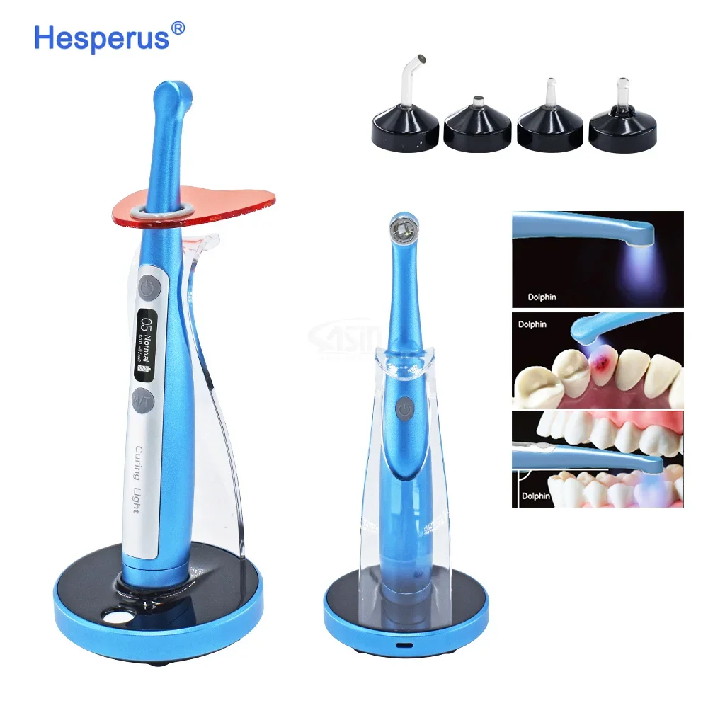 Den tal Dolphin Lamp LED Curing Light Wide Spectrum1 Second Metal Body With Caries Detector Built And Meter Max 2600 mW/cm