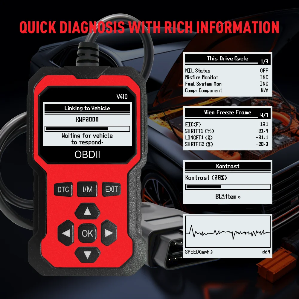 OBD2 Scanner Instant Fault Code Reader and Voltage Check