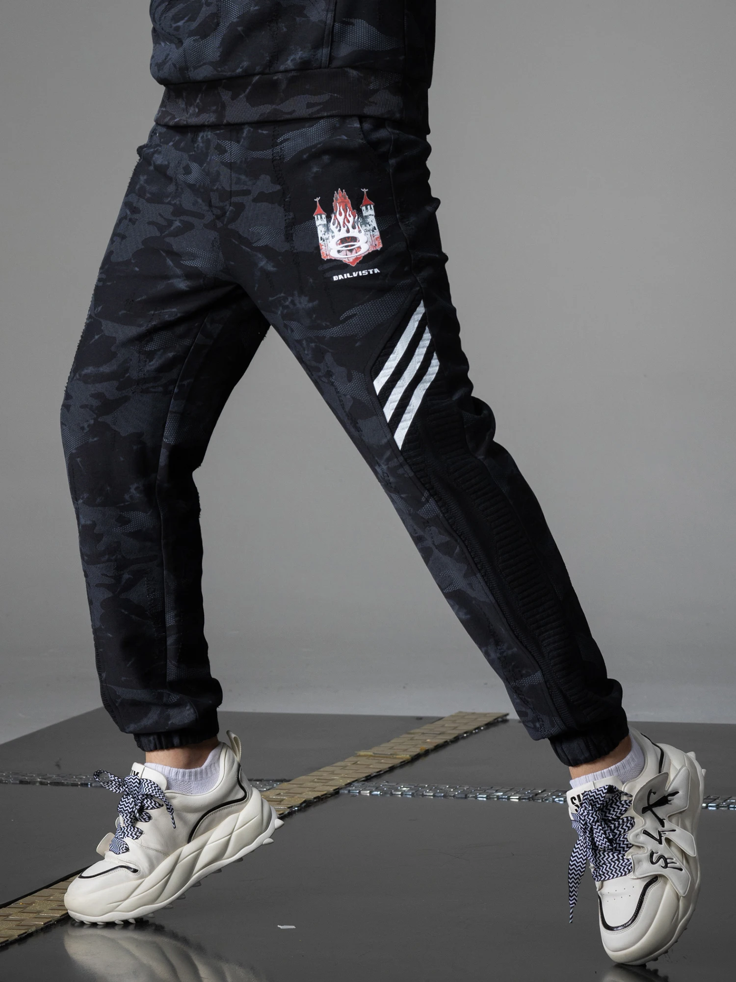 

Faionable Autumn Winter Men's Casual Pants Trendy k Patterned Loose Fit Sports Sle Trousers Comfortable Cotton Polyest...