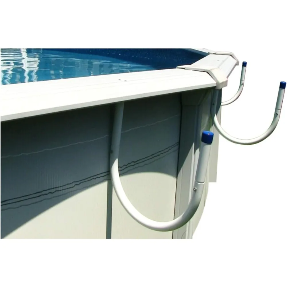 Sun2Solar 5Pcs U-Shaped Solar Pool Cover Holder Hooks Solar Blanket Storage Stationary Non-Swivel Steel Wall Above Ground Pool