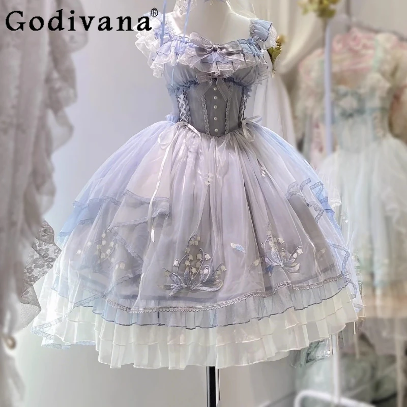 

Cosplay Lolita Birthday Dress Women's High End Daily JSK Strap Lolita Dress Female Summer Birthday Party Princess Dress