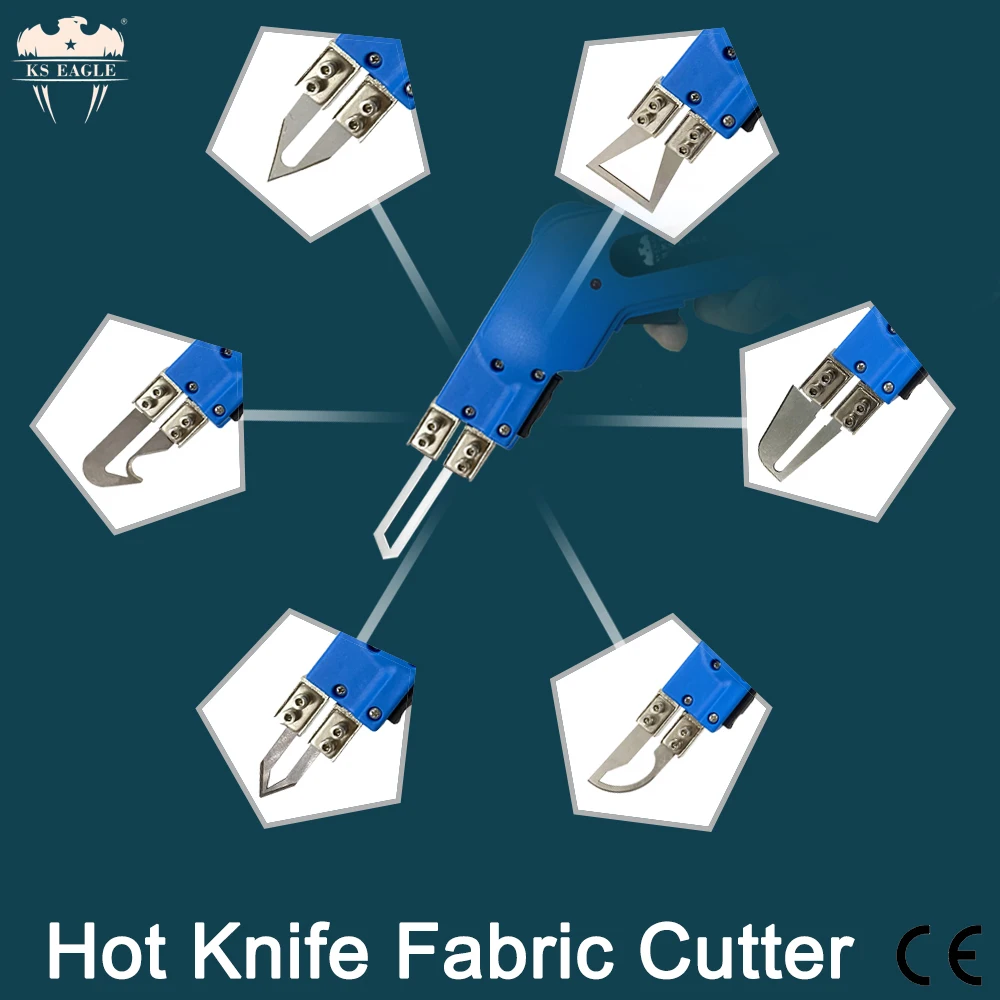 Cortador de Corda de Tecido Não Tecido Elétrico Portátil Couro Cortina Calor Corte Ferramenta Selagem Quente Tecido Sintético Faca Quente Elétrica 80w