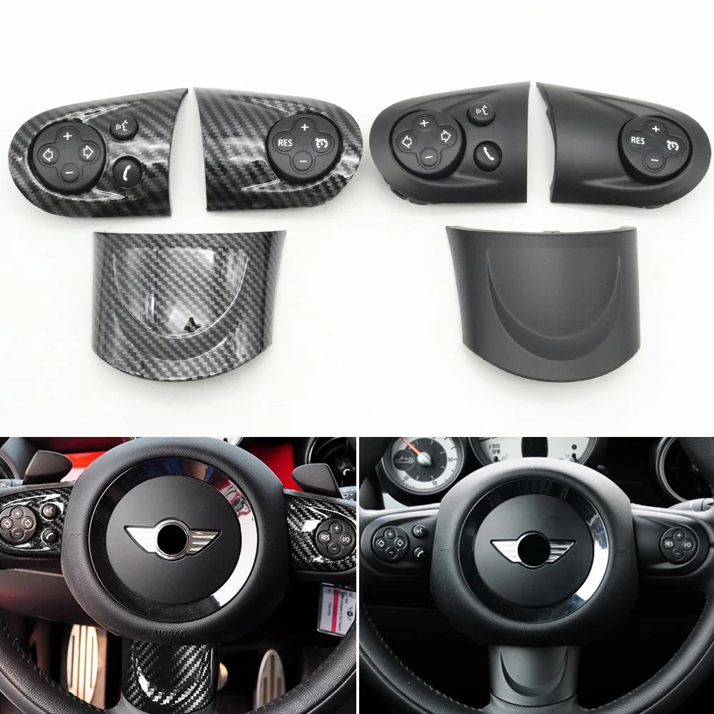 Multifunction Steering Wheel Cruise Audio Volume Control Switch Trim Cover For BMW MINI Cooper Clubman R55 R56 R57-R61 2007-2014