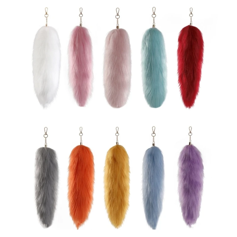 

Faux Furs Foxes Tail Keychain Furry Furs Foxes Tail Keyring Handbag Hangings Charm Pendant Foxes Costumes Gift for Women HXBA