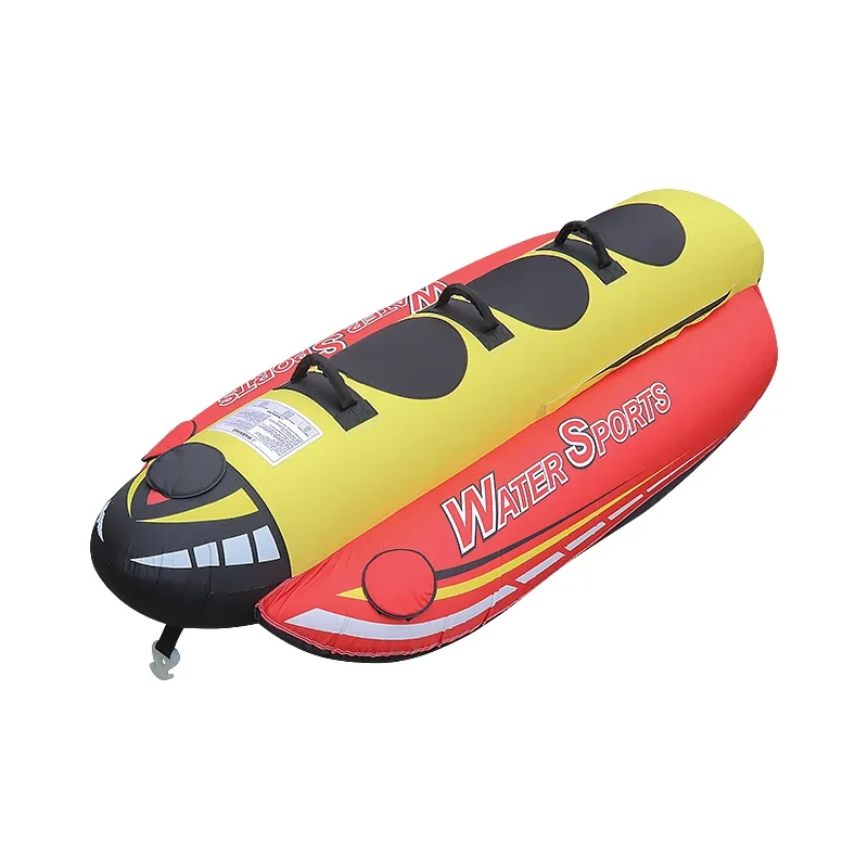 FDS New Heavy-Duty Inflatable Towable Booster Tube - Banana 3 Riders Towable Tube for Adults Towable Water Sports Boat