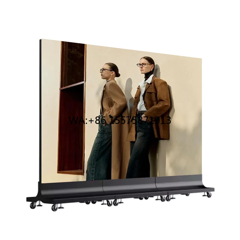 Indoor P1.25 P1.53 P1.86 P2.5 Foldable LED Poster Display GOB Movable Seamless Splicing Large LED Lightbox Screen