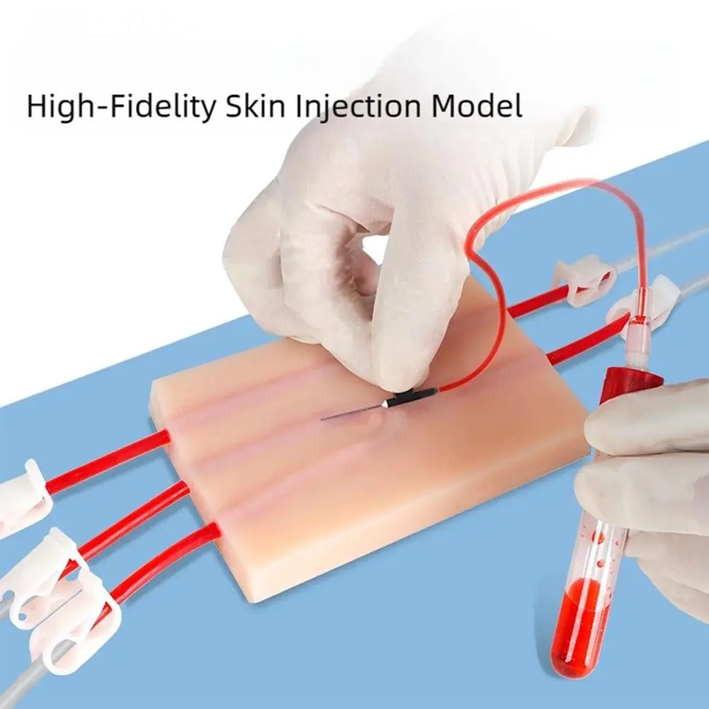 1 pièce Coussin d'entraînement à la ponction veineuse et à l'injection, peau humaine simulée, résistant aux déchirures, portable, pour étudiants, infirmières, modèle d'entraînement à la suture